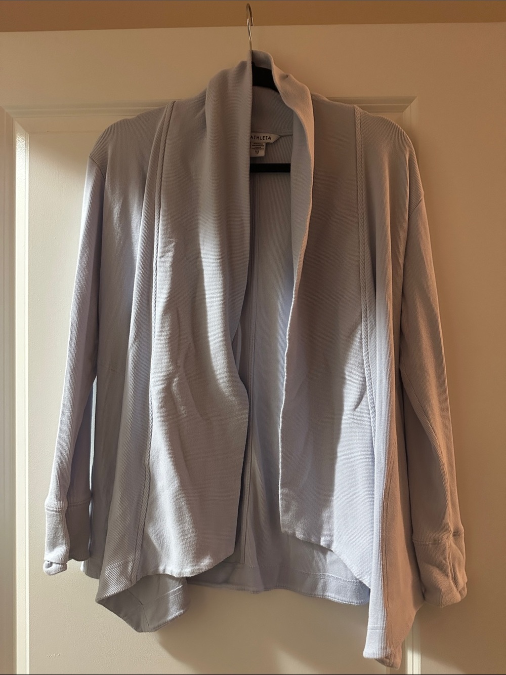 Athleta Light Blue Open-Front Draped cardigan
